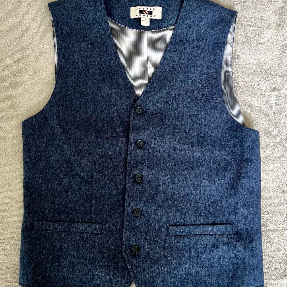 Blue Button-Up Vest